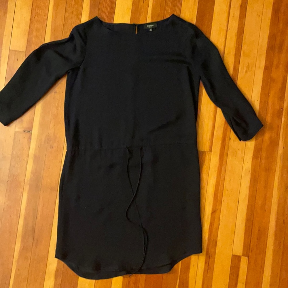 Blue Babaton Silk Dress with flattering drawstring